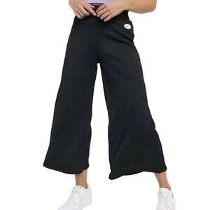 Nike Black High-Waist Performance Wide Leg Pants with Swoosh Patch